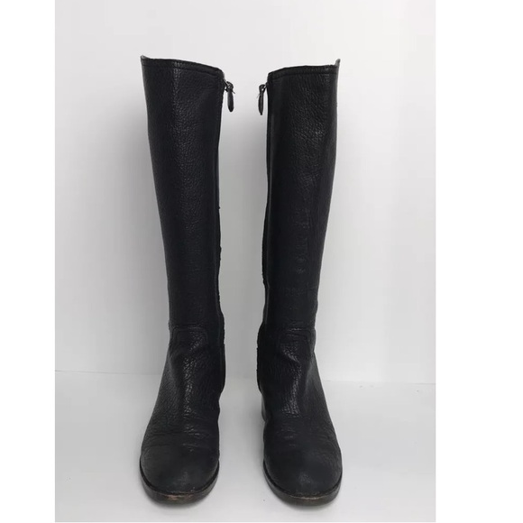 Tory Burch Black Leather Fulton Knee Length Boots Size 5.5 - Picture 4 of 16